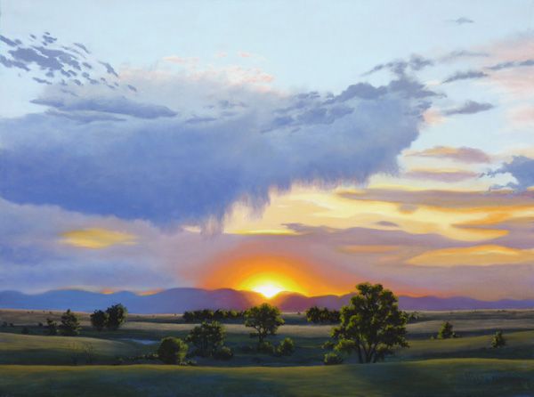 Nancy Wylie, Sanctuary Sunset, pastel, 18 x 24.