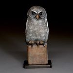 Hib Sabin, Young Owl, bronze, 8 x 4 x 4.