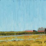 Stephanie Hartshorn, Barn Grass, oil, 24 x 48.