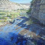 David Caton, Fresno Creek, Big Bend, oil, 48 x 48.