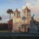 David Caton, Mission Concepcion, San Antonio, oil, 36 x 48.
