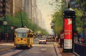 Douglas Morgan, Stoplight, oil painting