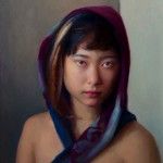 Joseph Dolderer, Girl in a Purple Scarf, oil, 20 x 16.
