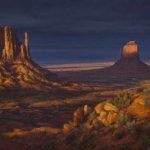 Curt Walters, Gilded Evening, oil, 24 x 54.