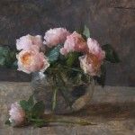 Michael Klein, Pink English Roses, oil, 12 x 15, Maxwell Alexander Gallery.