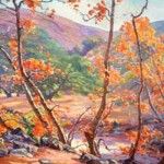 SOUTHERN CALIFORNIA LANDSCAPE BY ANNA HILLS, OIL, 30 X 36