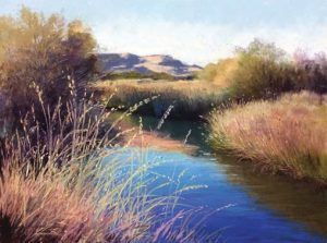 Gretha Lindwood Blitzen River At The P Ranch, pastel, 9 x 12.
