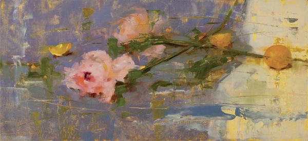 Leslie Duke, Touch of Spring, oil on panel, 12 x 26. 