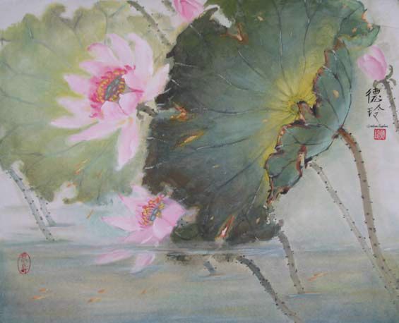 Darlene Kaplan, Lovely in Pink, watercolor, 23 x 27.