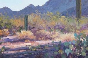 Carol Swinney, The Pastel Desert, oil plein-air painting
