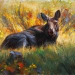 Edward Aldrich, Young Moose, oil, 9 x 12.
